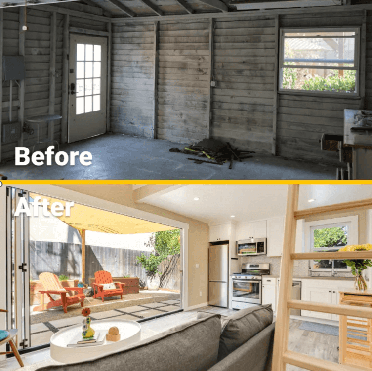 Bult out living space using garage