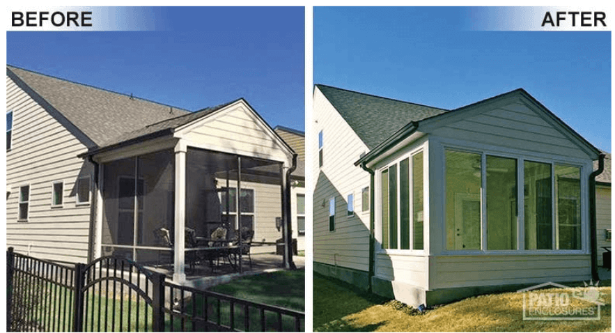built in living space enclosing home porch