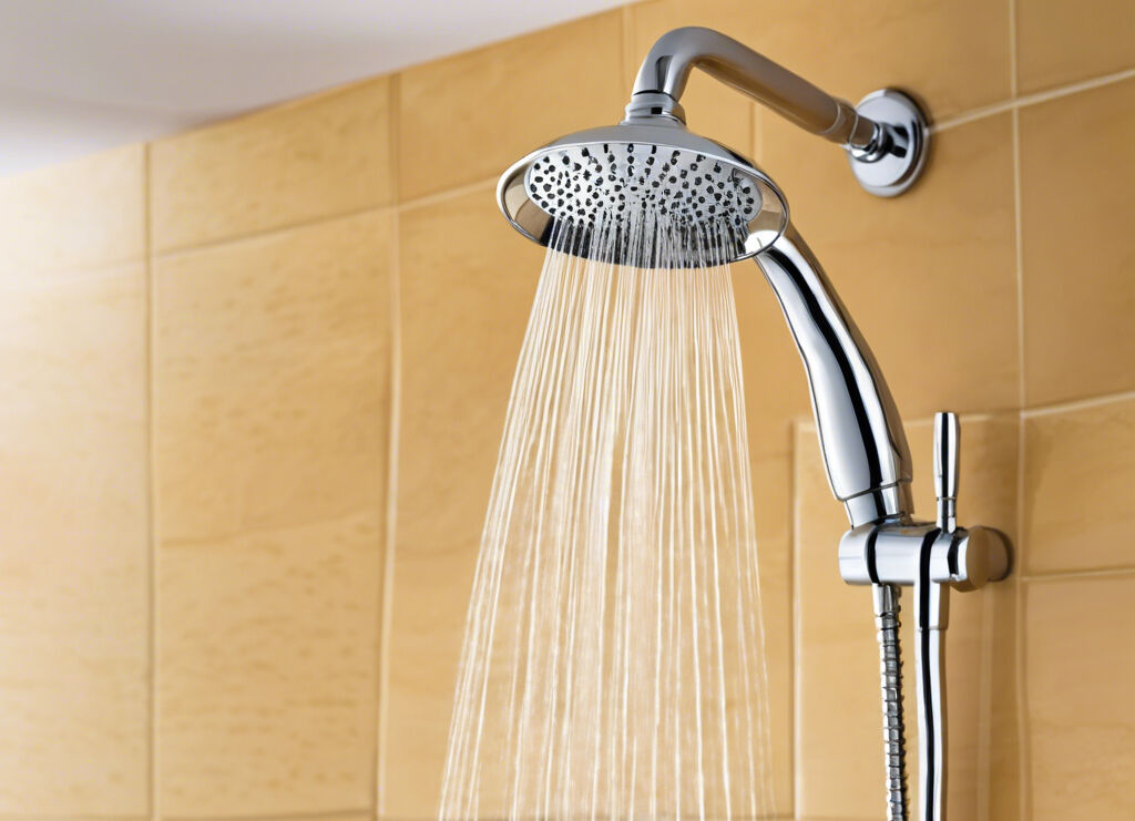 shower head using slow flow water technology