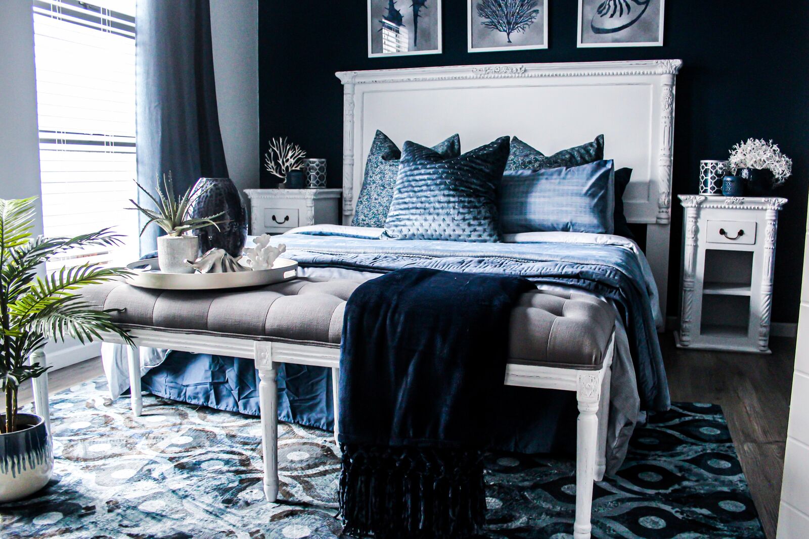 Bedroom with new remodel design in blue