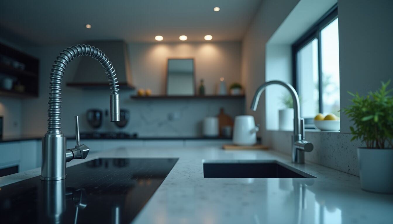 Close-up view of smart kitchen technology