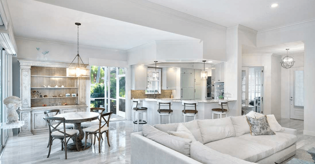 whole house remodeling living room dining and kitchen